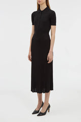 Amor Knit Midi Dress in Black Cashmere Silk