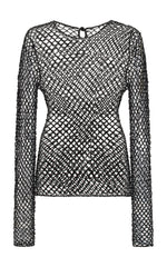 Yahav Knit Top in Black Beaded Cashmere