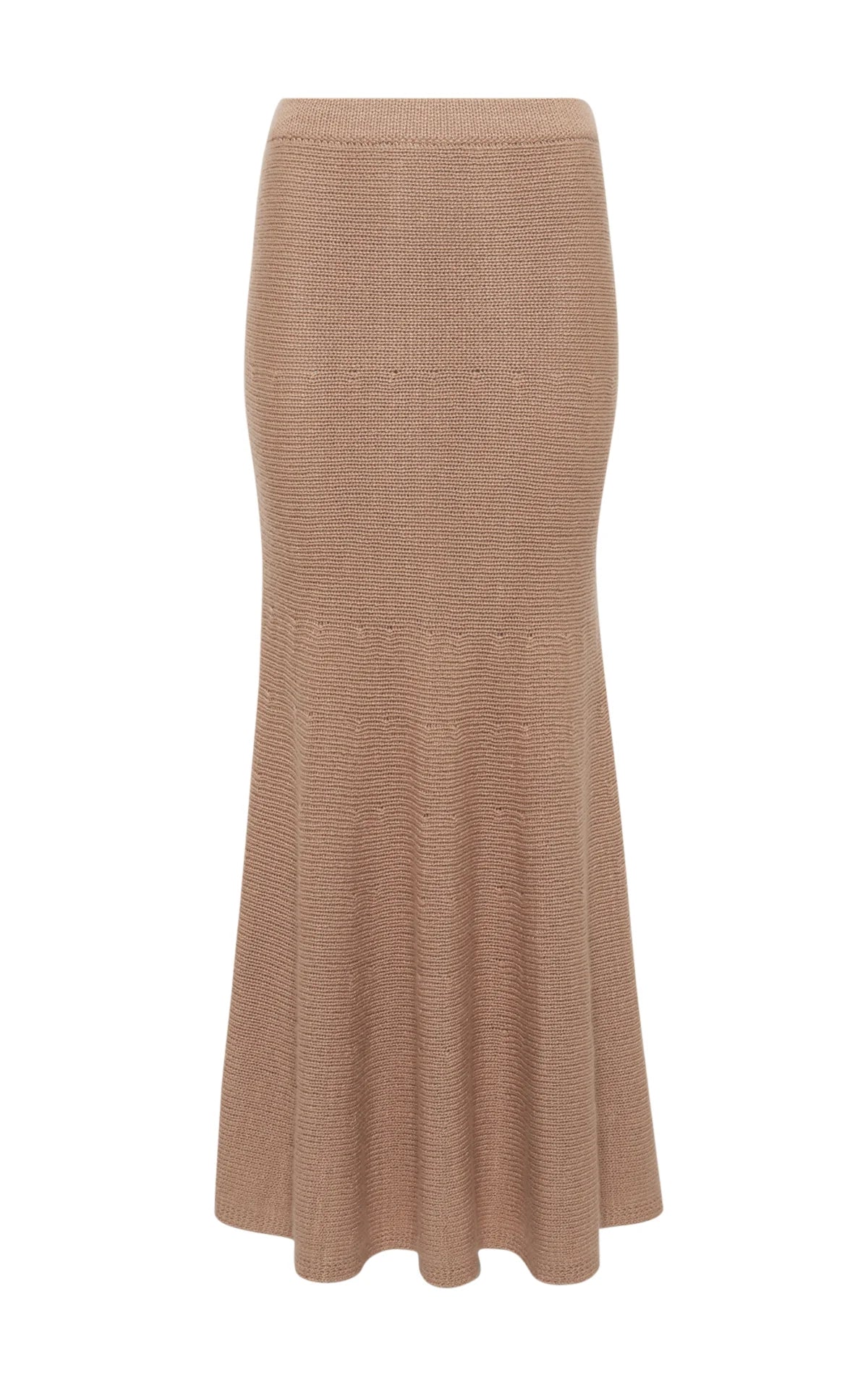 Manni Knit Maxi Skirt in Camel Cashmere