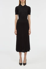 Amor Knit Midi Dress in Black Cashmere Silk
