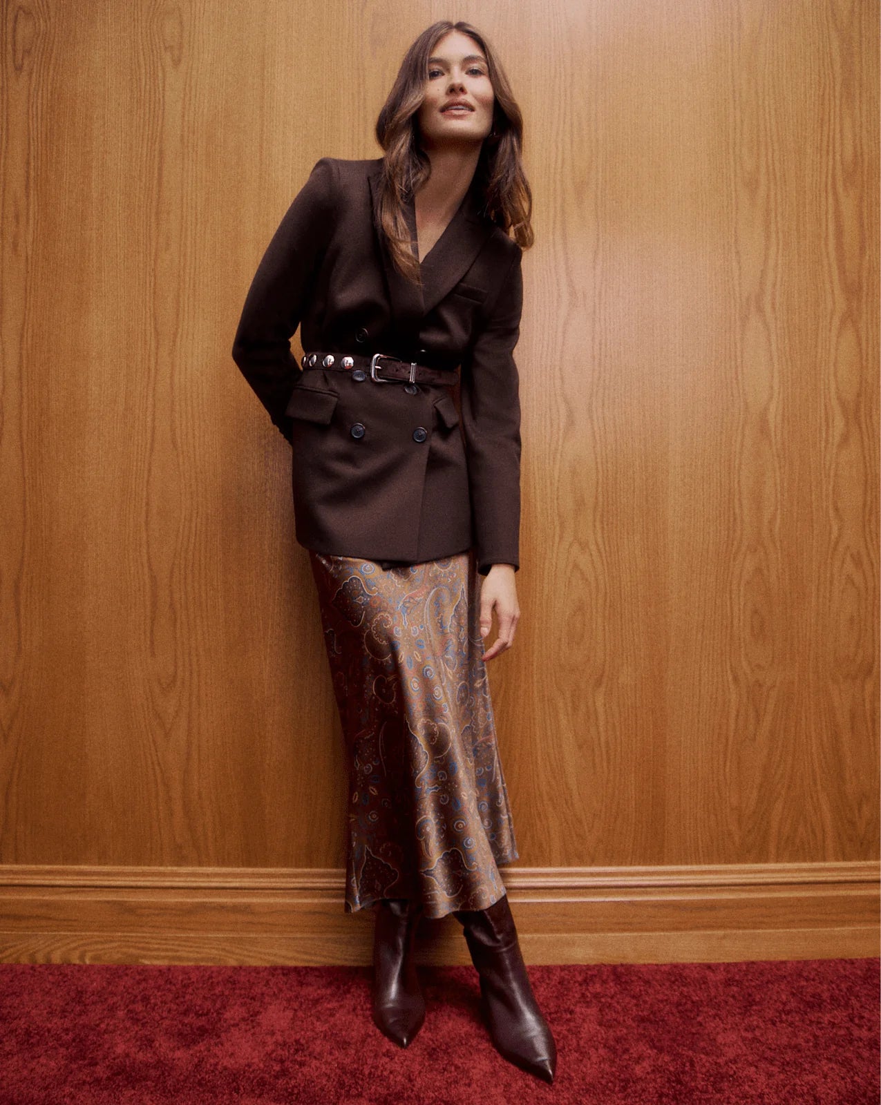 Clover Paisley Midi Skirt