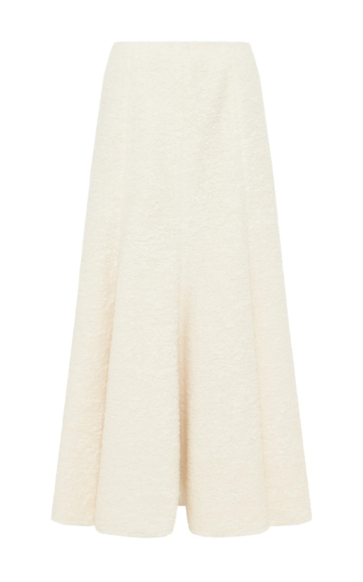 Amy Midi Skirt in Ivory Recycled Cashmere Boucle