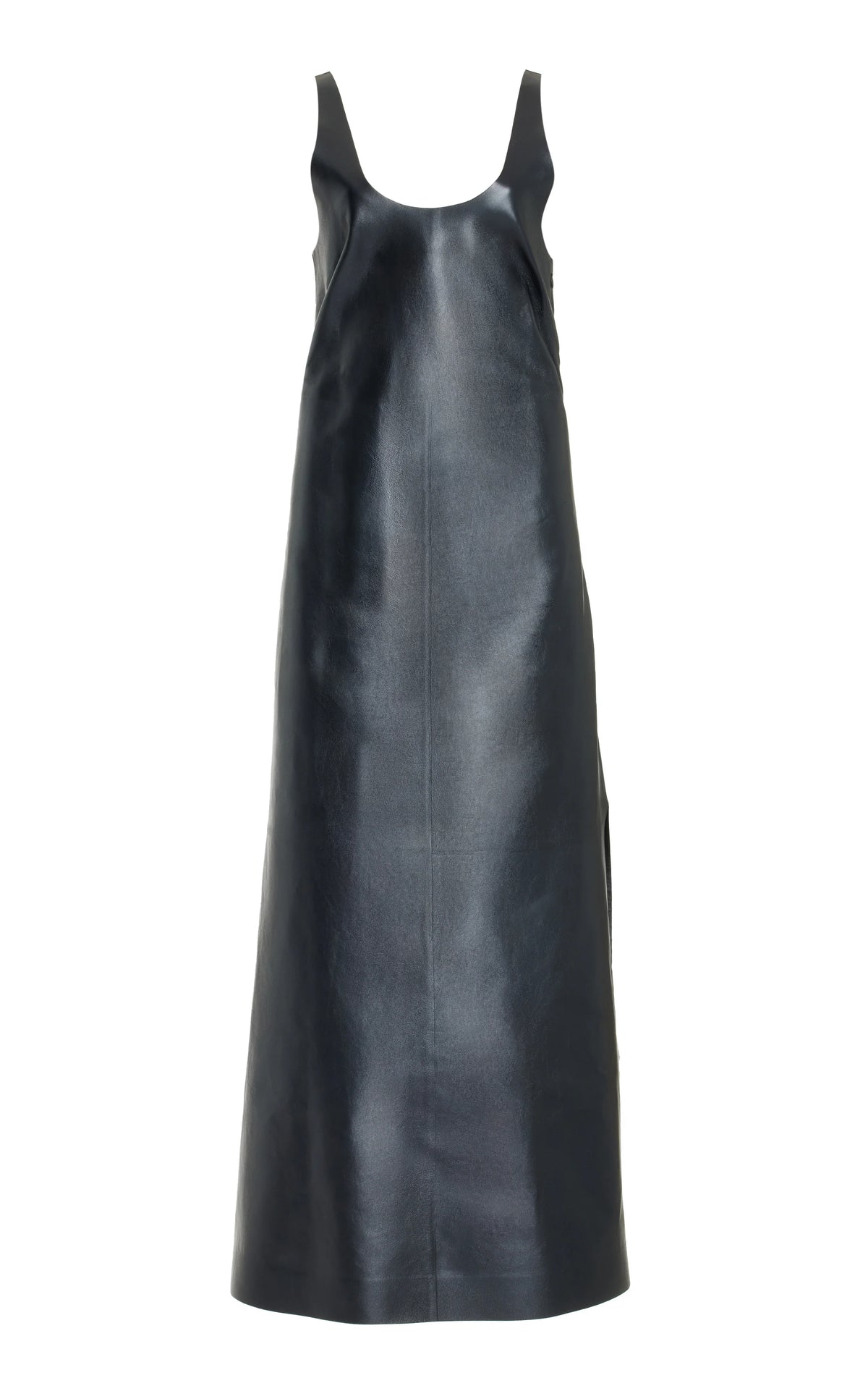 Ellson Maxi Dress in Black Metallic Nappa Leather