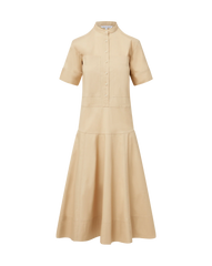 Cam Drop-Waist Midi Shirtdress