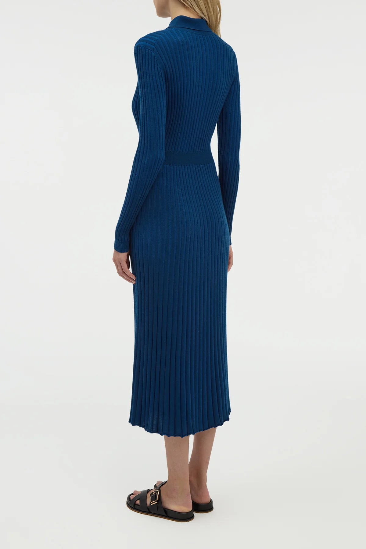 Ardor Knit Maxi Dress in Washed Denim Cashmere Silk
