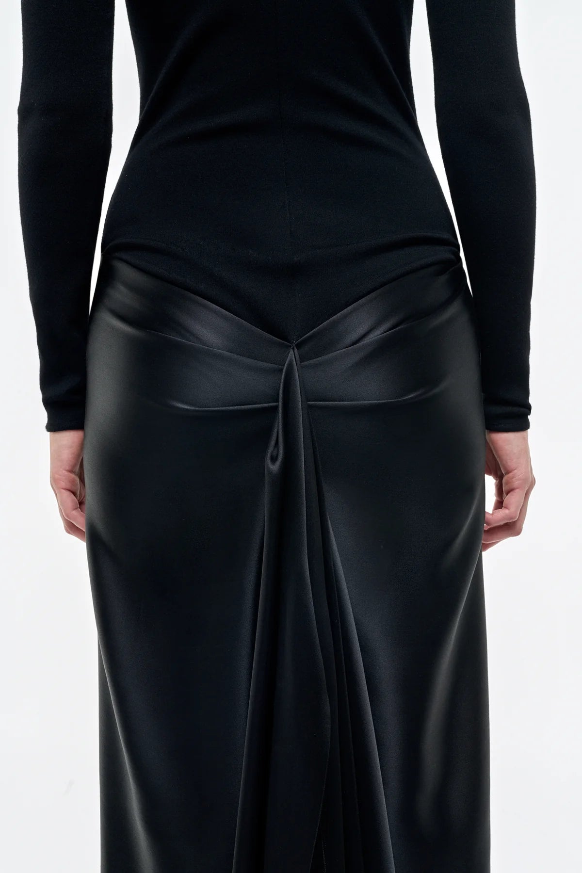 Jessamy Maxi Dress in Black Silk Satin